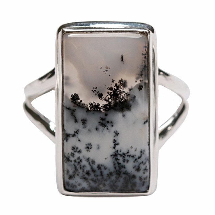 Opál dendritický prsten stříbro Ag 925 R27 - 61 mm (US 9