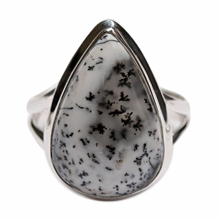 Opál dendritický prsten stříbro Ag 925 R28 - 61 mm (US 9