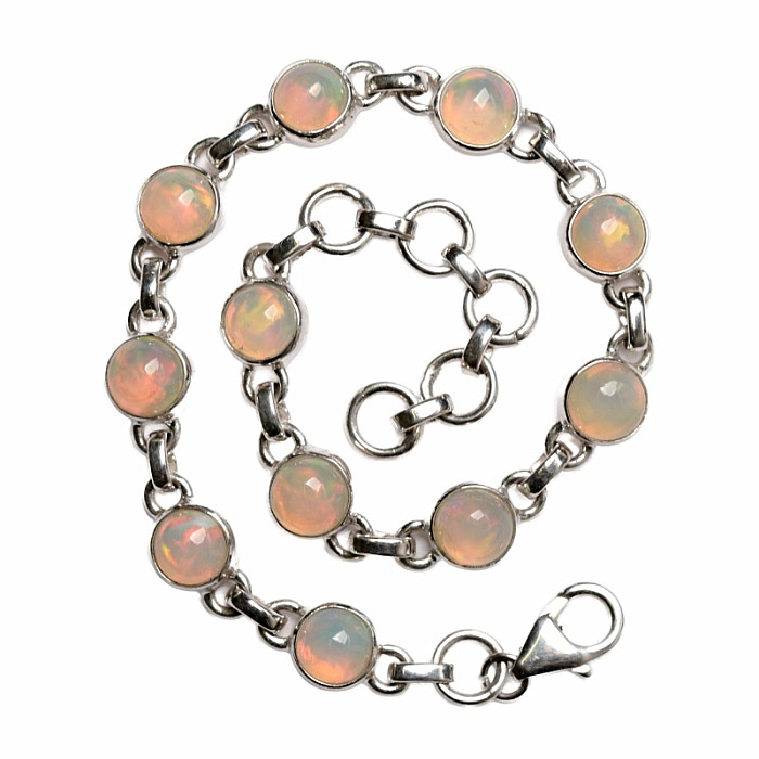 Opál etiopský náramek stříbro Ag 925 B111 - 18 - 21 cm