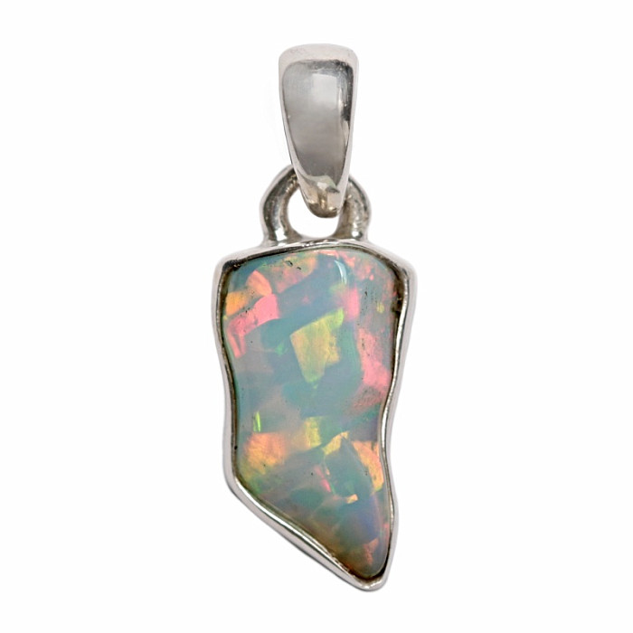 Opál etiopský surový přívěsek stříbro Ag 925 P1106 - 1