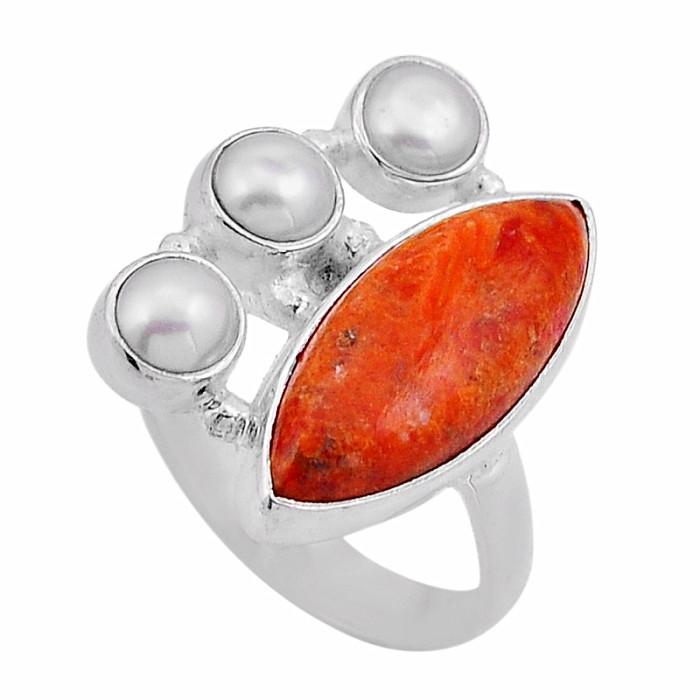 Tyrkys oranžový Mohave prsten stříbro Ag 925 49956 - 53 mm (US 6