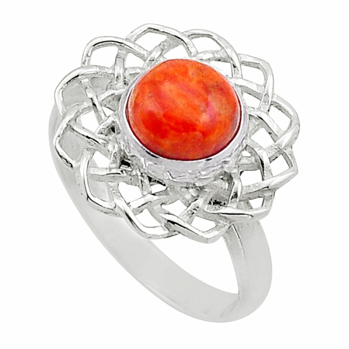 Tyrkys oranžový Mohave prsten stříbro Ag 925 49973 - 58 mm (US 8