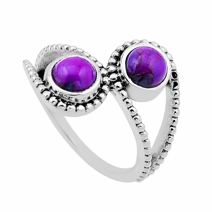 Tyrkys purpurový prsten stříbro Ag 925 54839 - 60 mm (US 9