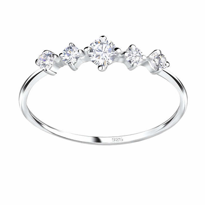 11381 Stříbrný prsten s jiskřivými zirkony - 49 mm (US 5) 0