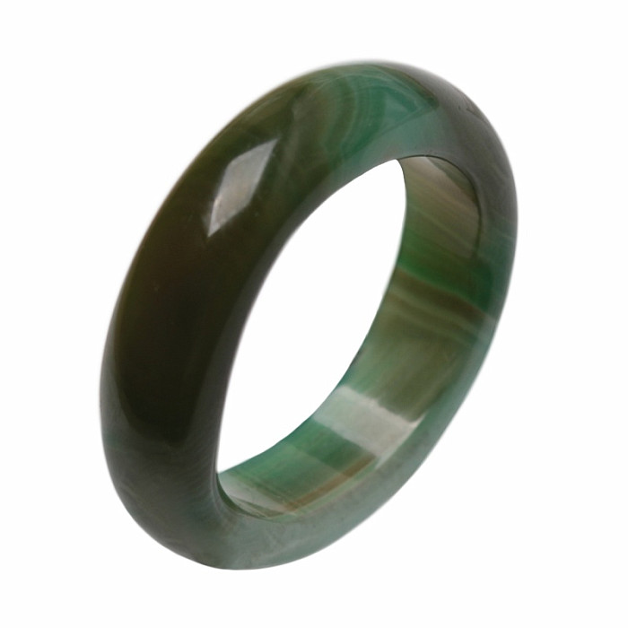 Achát zelený prsten Kruh - 56 mm (US 7