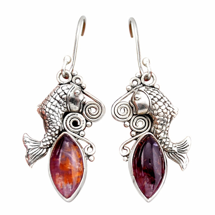 Kakoxen (Super 7) náušnice stříbro Ag 925 51112 - 2