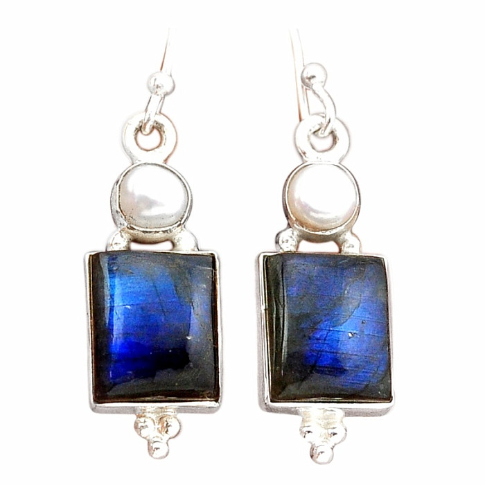 Labradorit náušnice stříbro Ag 925 42719 - 2