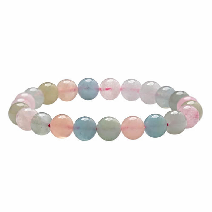 Morganit - beryl růžový smaragd náramek kuličky 8 mm - obvod cca 17 až 22 cm