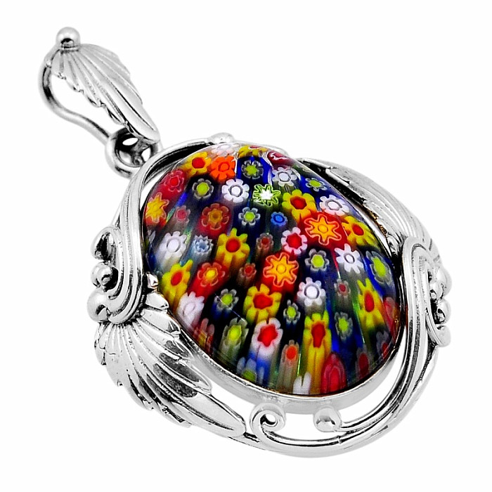 Muranské sklo multicolor přívěsek stříbro Ag 925 53428 - 3