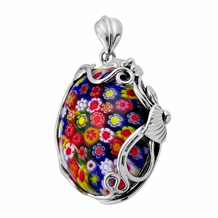 Muranské sklo multicolor přívěsek stříbro Ag 925 53430 - 3