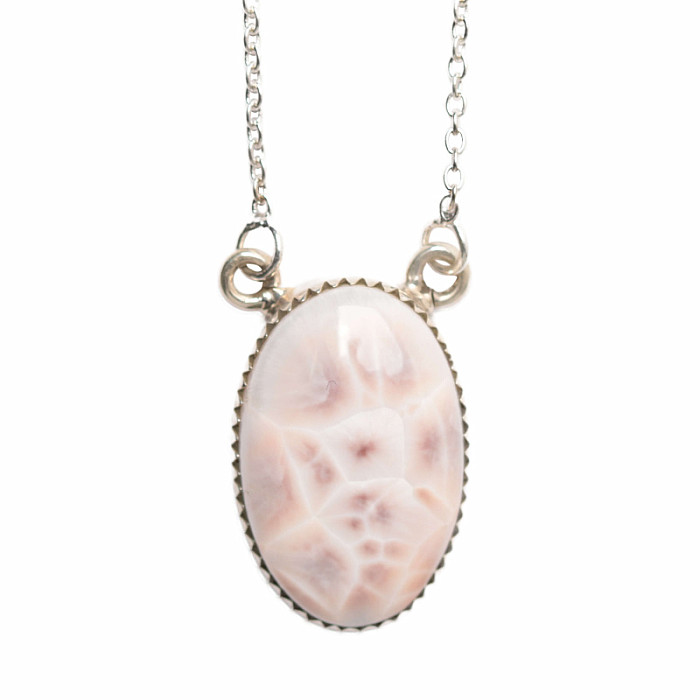 Natrolit náhrdelník stříbro Ag 925 50154 - 42 - 47 cm