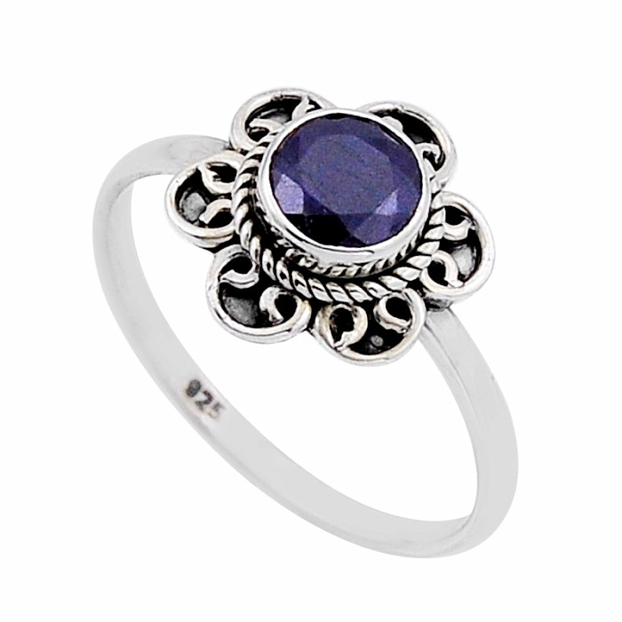 Safír indický (upravený) prsten stříbro Ag 925 52875 - 59 mm (US 9)