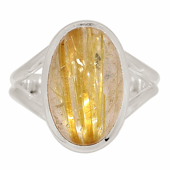 Sagenit křišťál s rutilem prsten stříbro Ag 925 R1687 - 57 mm (US 8)