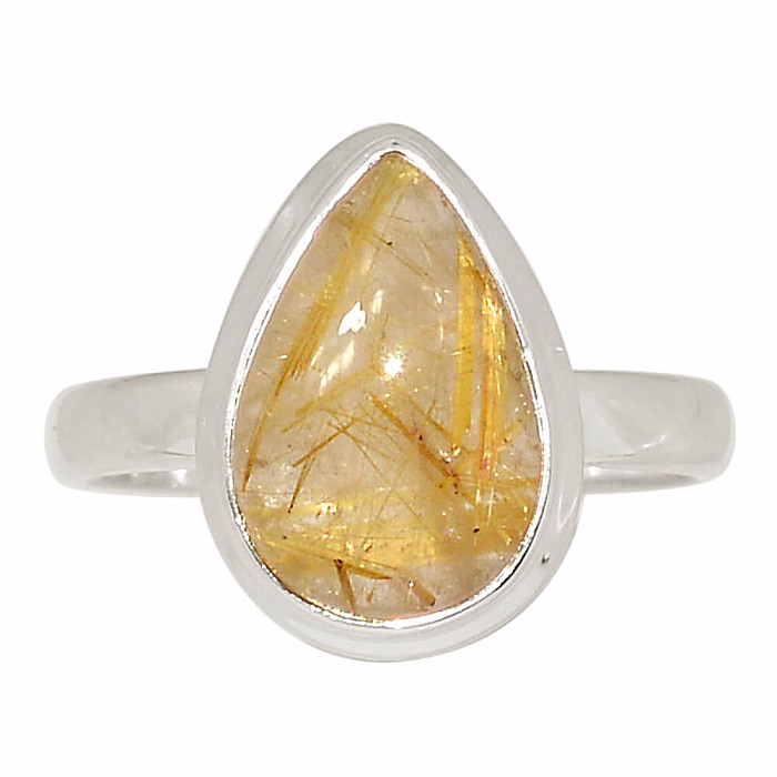 Sagenit křišťál s rutilem prsten stříbro Ag 925 R1712 - 59 mm (US 9)