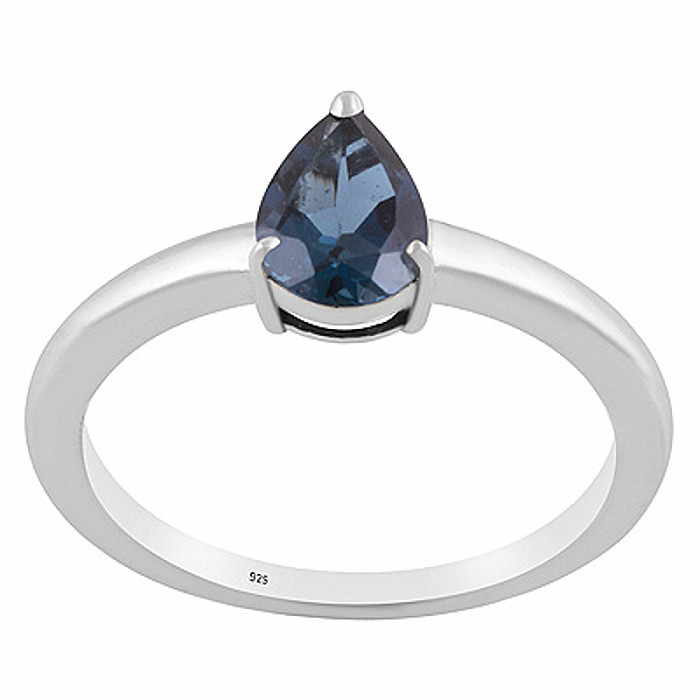 Stříbrný prsten s London topazem - 56 mm (US 8)