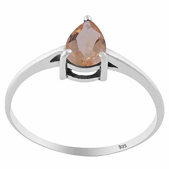 Stříbrný prsten s citrínem - 54 mm (US 7) 1