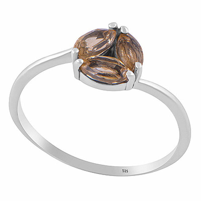 Stříbrný prsten s citrínem - 57 mm (US 8)