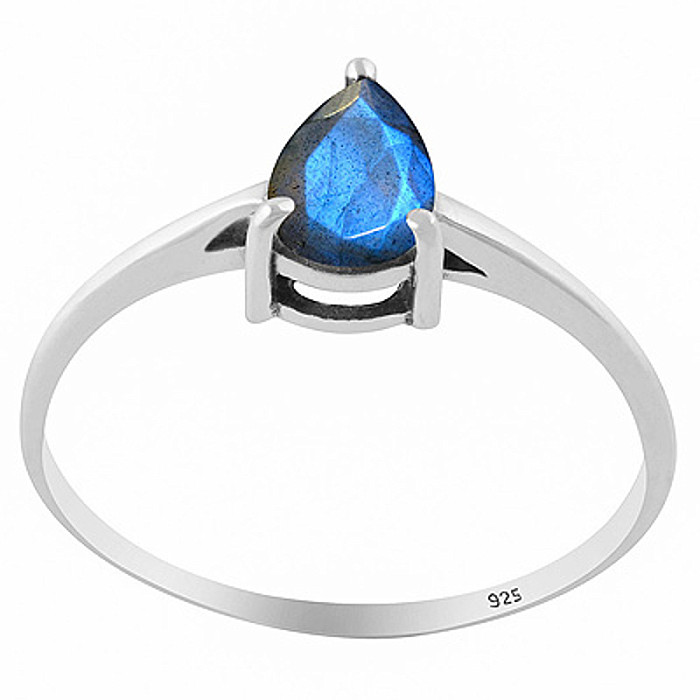 Stříbrný prsten s labradoritem - 52 mm (US 6)