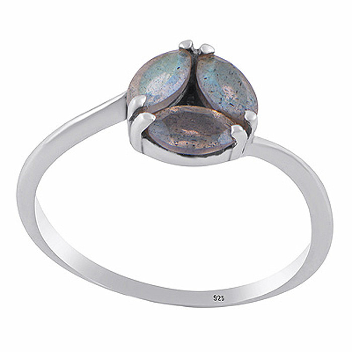 Stříbrný prsten s labradoritem - 57 mm (US 8)