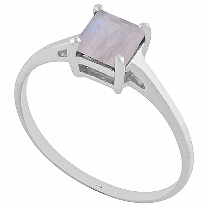 Stříbrný prsten s měsíčním kamenem - 57 mm (US 8)