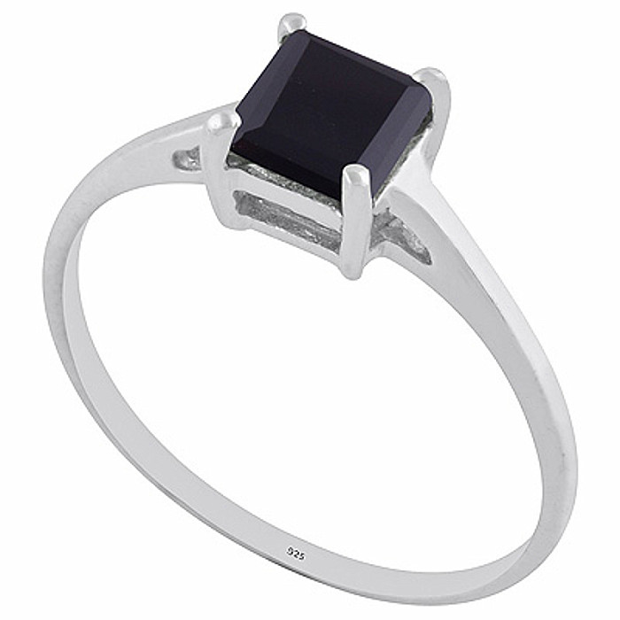 Stříbrný prsten s onyxem - 52 mm (US 6)