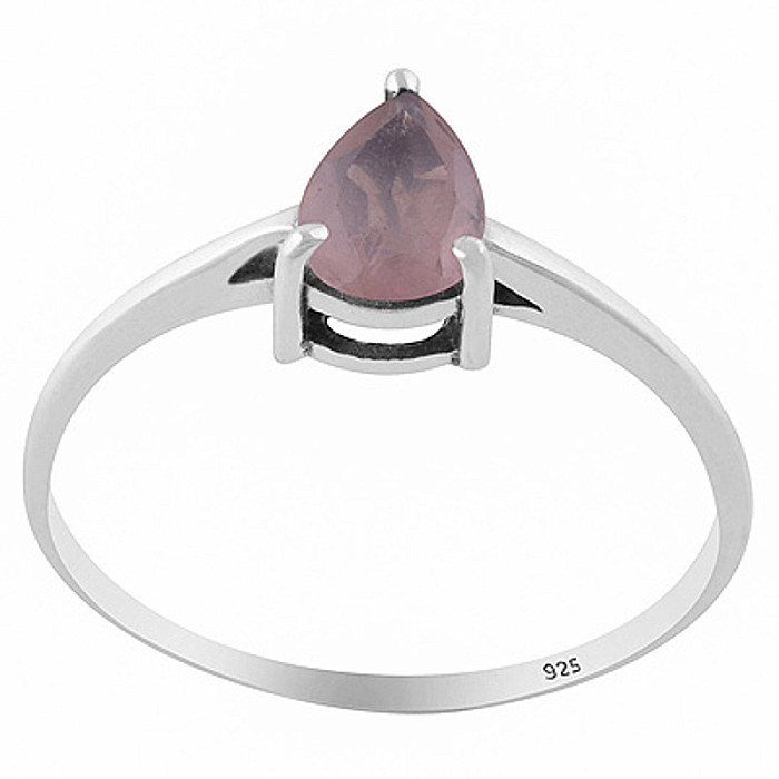 Stříbrný prsten s růženínem - 52 mm (US 6)