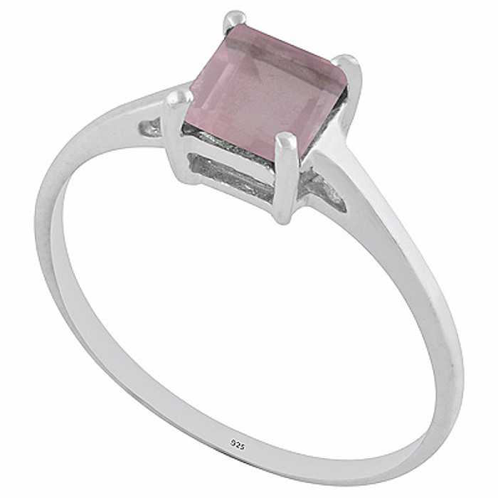 Stříbrný prsten s růženínem - 59 mm (US 9)