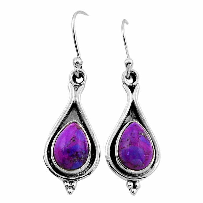 Tyrkys purpurový náušnice stříbro Ag 925 51892 - 2