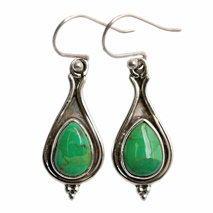 Tyrkys zelený náušnice stříbro Ag 925 51887 - 2