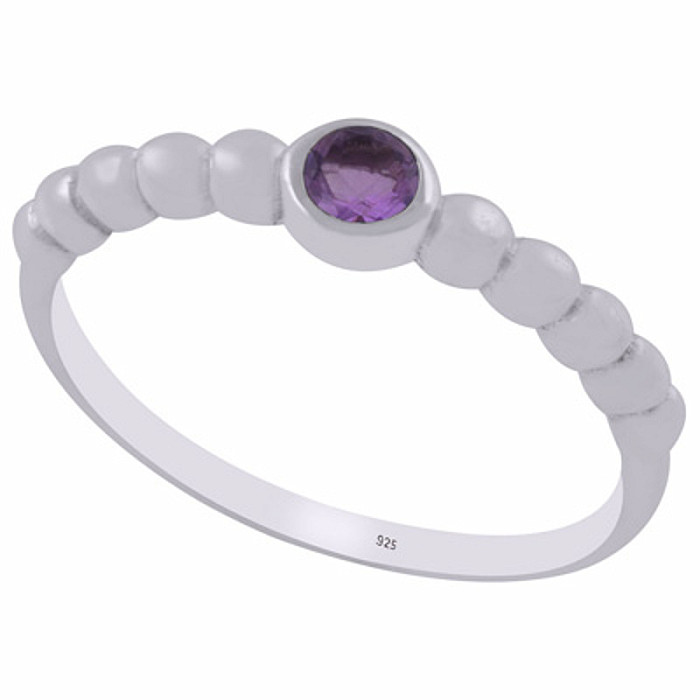 Stříbrný prsten s ametystem - 54 mm (US 7) 1