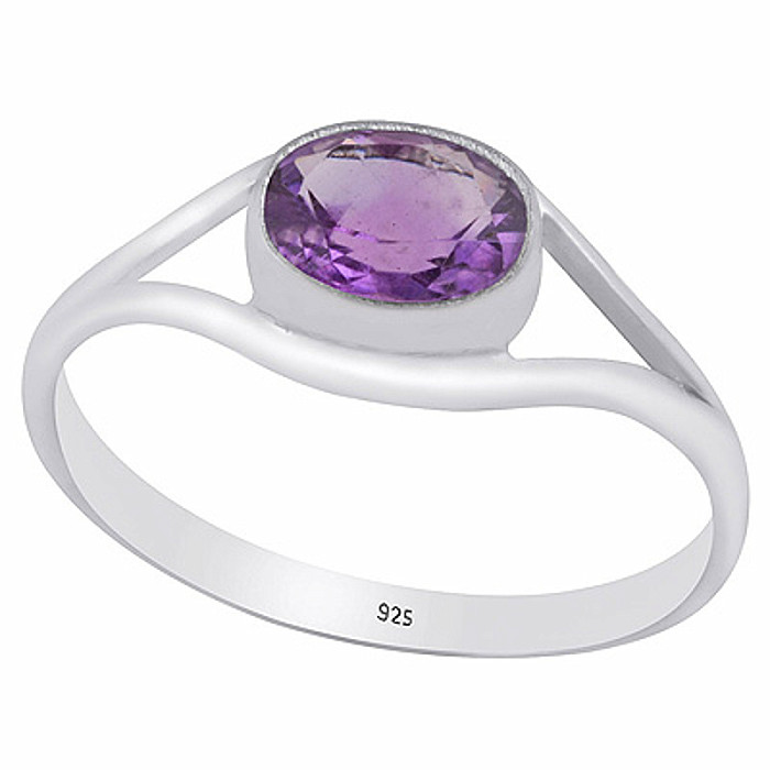 Stříbrný prsten s ametystem - 54 mm (US 7) 1