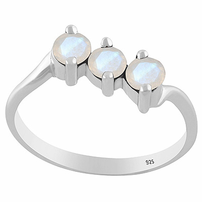 Stříbrný prsten s měsíčním kamenem - 59 mm (US 9)