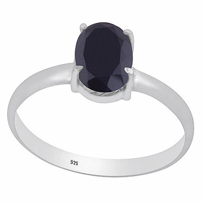 Stříbrný prsten s onyxem - 59 mm (US 9)