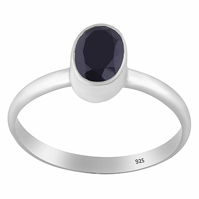 Stříbrný prsten s onyxem - 59 mm (US 9)