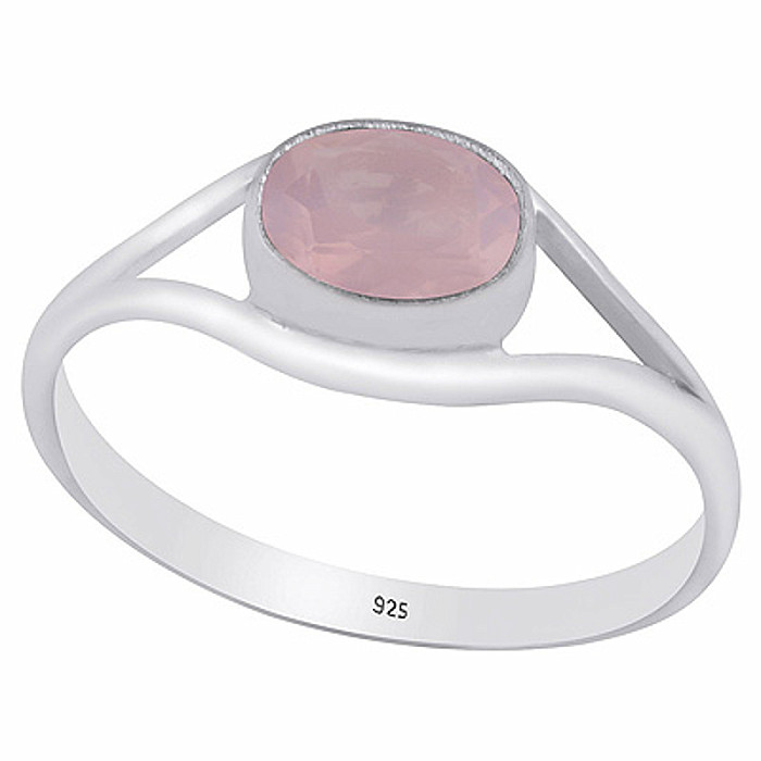 Stříbrný prsten s růženínem - 55 mm (US 7