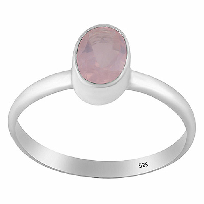Stříbrný prsten s růženínem - 59 mm (US 9)