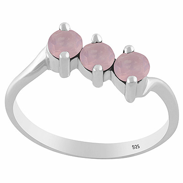 Stříbrný prsten s růženínem - 59 mm (US 9)